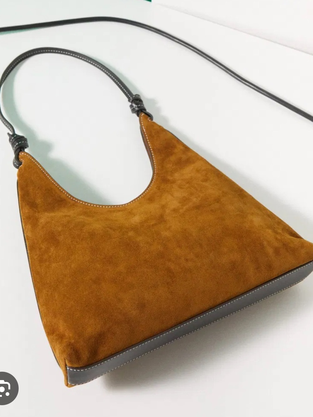 NWT STAUD Winona Shoulder Bag, Tan/Black - Picture 3 of 11